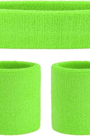 HEADBAND AND CUFFS BRIGHT GREEN