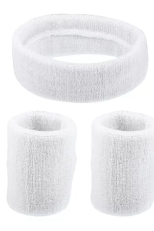 HEADBAND AND CUFFS WHITE