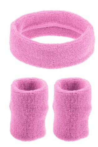 HEADBAND AND CUFFS PINK