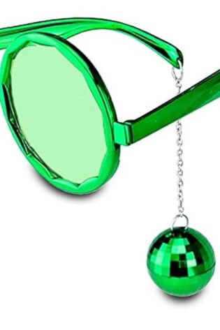 GREEN DISCO BALL GLASSES