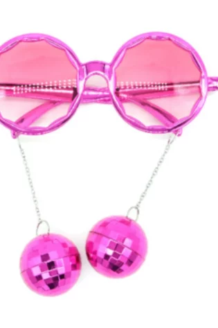 PINK DISCO BALL GLASSES