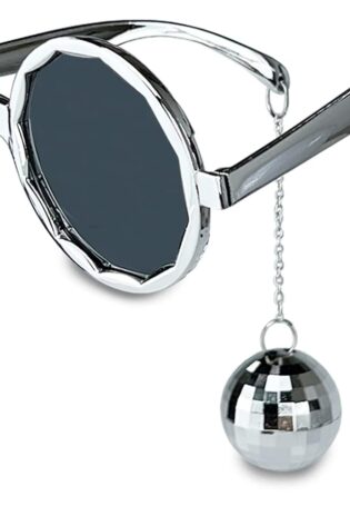 SILVER DISCO BALL GLASSES