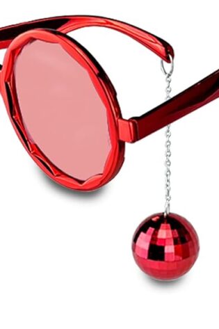 RED DISCO BALL GLASSES