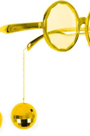 GOLD DISCO BALL GLASSES