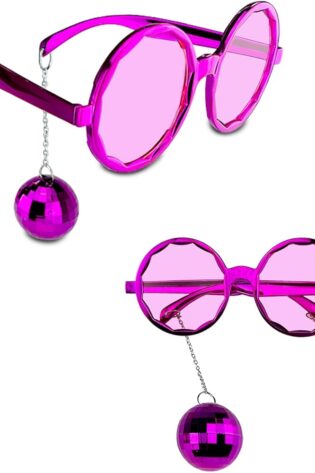 PURPLE DISCO BALL GLASSES