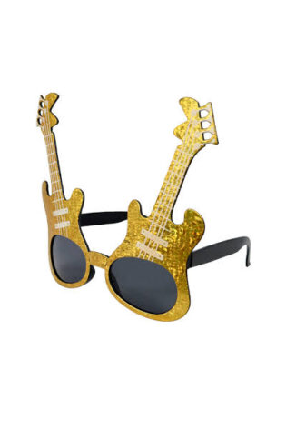 GUITAR GLITTER GLASSES GOLD