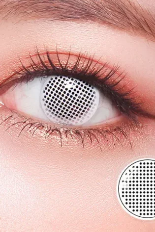 White Mesh Contact Lenses