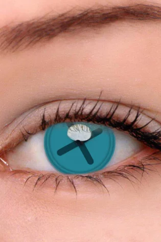 BUTTON EYE BLUE  YS27-3