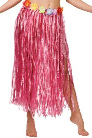 HAWAIIAN GRASS SKIRT BRIGHT PINK