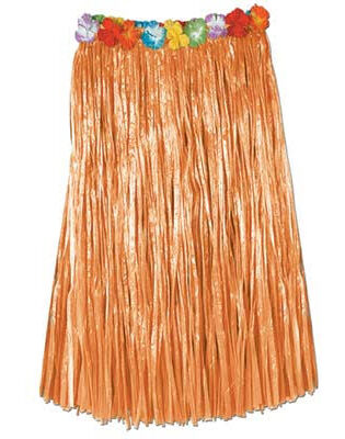 HAWAIIAN GRASS SKIRT ORANGE
