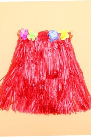 HAWAIIAN GRASS SKIRT RED