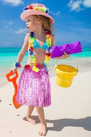 HAWAIIAN GRASS SKIRT PURPLE