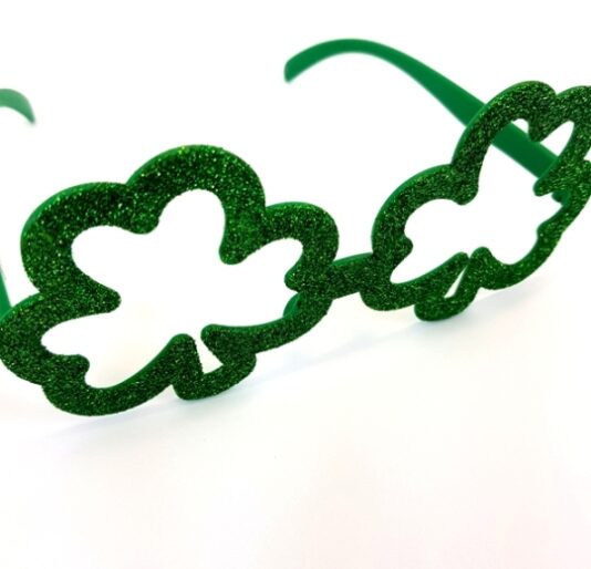 Shamrock shaped party glasses