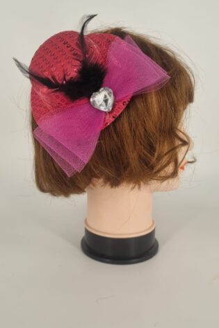 FASCINATOR SEQIN BRIGHT PINK
