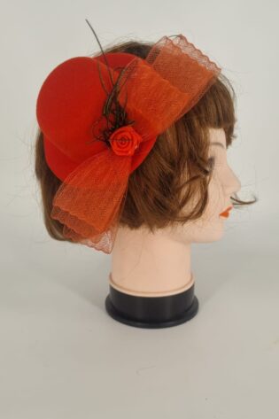 FASCINATOR VELVET ROSE  RED