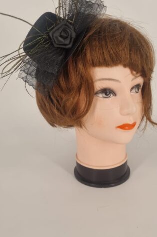 FASCINATOR VELVET ROSE  BLACK