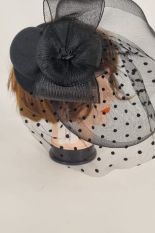 FASCINATOR FLOWER BLACK VEIL