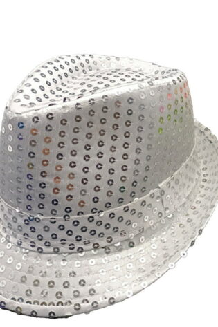 MAFIA HAT SEQUIN WHITE/SILVER