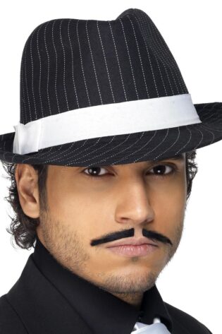 MAFIA HAT BLACK WITHWHITE PIN STRIP