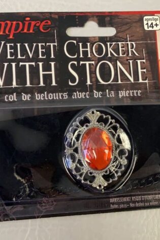 VELVET CHOKER WITH STONE