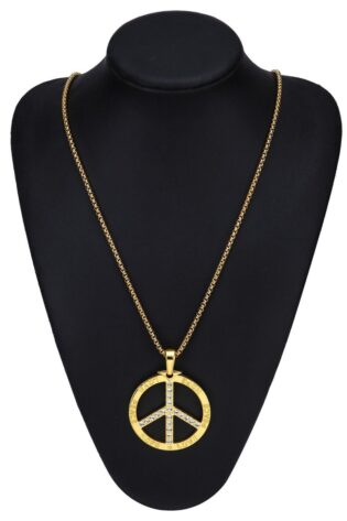 GOLD METAL PEACE NECKLACE