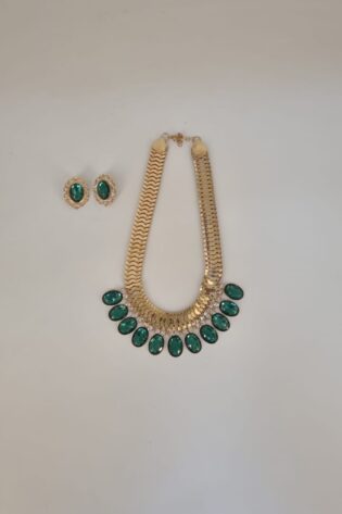 GOLD WITH GREEN JEWLS