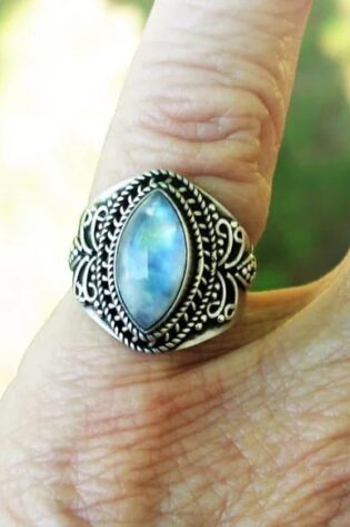 MOONSTONE RING STERLING SILVER