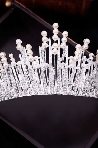 ICE QUEEN CROWN SILVER PEARL