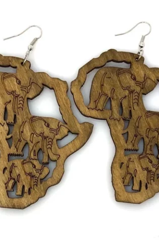 LIGHT BROWN AFRICA EARRINGS