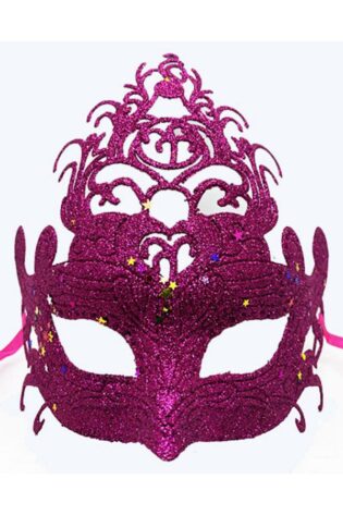 PINK FUCHSIA GLITTER MASK