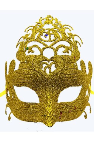 GOLD FUSCHSIA GLITTER MASK