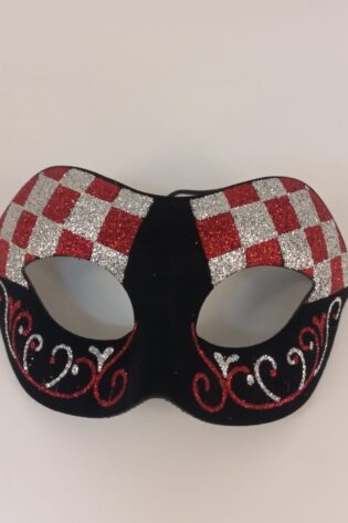 GLITTER BLACK  MIXED SILVER AND RED