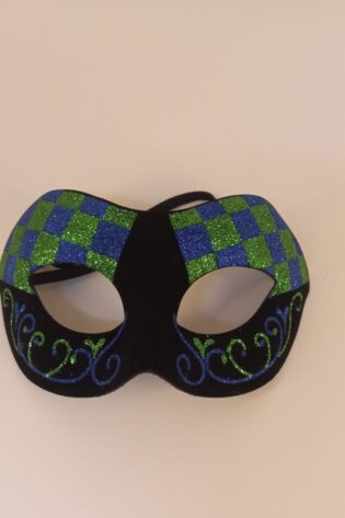 GLITTER BLACK  MIXED GREEN AND BLUE