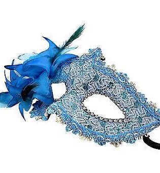 LIGHT BLUE LACE AND FLOWERS