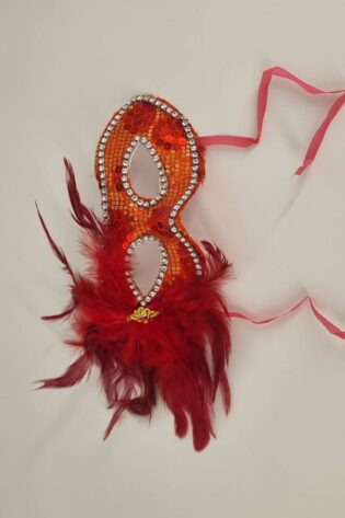 SEQUIN WITH FLOWER RED