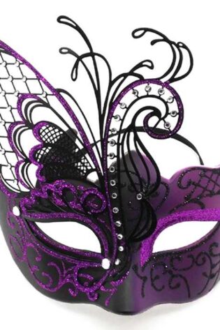 BUTTRER FLY MASK BLACK AND PURPLE