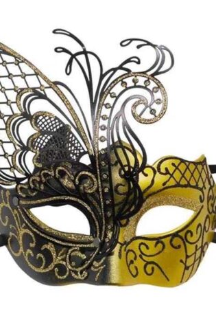 BUTTRER FLY MASK BLACK AND  GOLD
