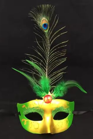 LIME GREEN AND YELLOW WITH FEATHER