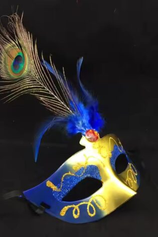 ROYAL BLUE AND GOLD WITH FEATHER