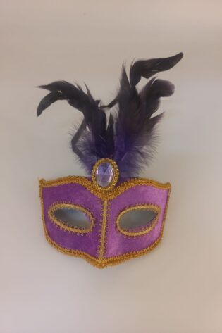 PURPLE WITH GOLD TRIM AND FEATHER