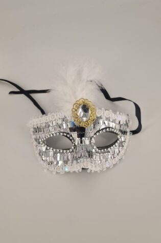 MIRROR WITH FETHER AN JEWEL  SILVER