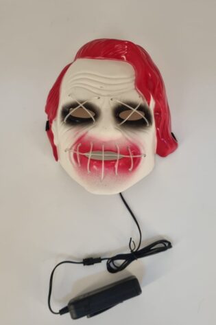 JOKER MASK RED HAIR  CLEAR