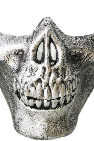 SKULL HALF MASK SILVER
