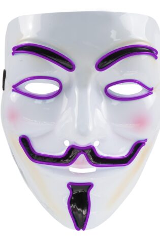 ANONYMOUS MASK WHITE  LIGHT UP PURPLE