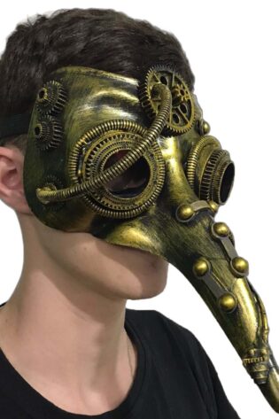 STEAM PUNK PLAGUE DOCTOR MASK GOLD