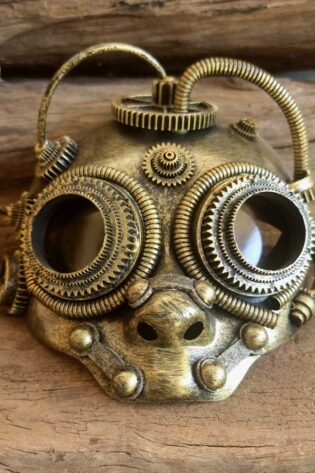 STEAM PUNK GOLD VINTAGE ROBOT MASK