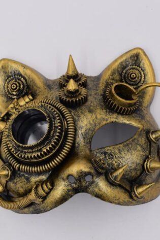 STEAM PUNK CAT MASK GOLD