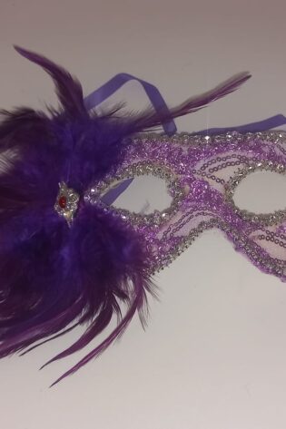GLITTER PURPLE WITH FEATHER