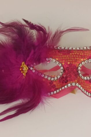 RED WITH PURPLE FEATHER