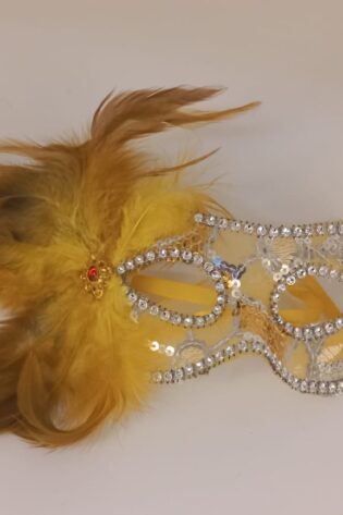 GLITTER YELLOW WITH FEATHER